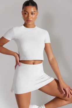 Oh Polly Matching Sets^A-Line Mini Skort in Heather Grey HeatherGrey