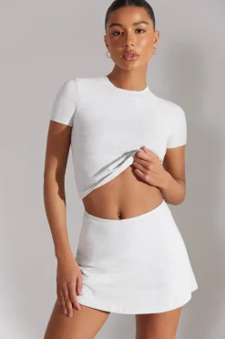 Oh Polly Matching Sets^A-Line Mini Skort in Heather Grey HeatherGrey
