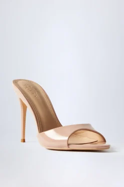 Oh Polly Fall Outfits | Party Dresses^Almond-Toe Heeled Mules in Patent Pink PatentPink