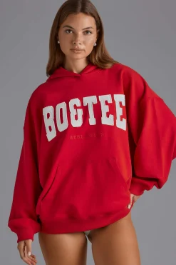 Oh Polly Tracksuits | Sweatshirts^Appliqué Oversized Hoodie in Cherry Red CherryRed
