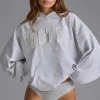 Oh Polly Tracksuits | Sweatshirts^Appliqué Oversized Hoodie in Grey Marl GreyMarl