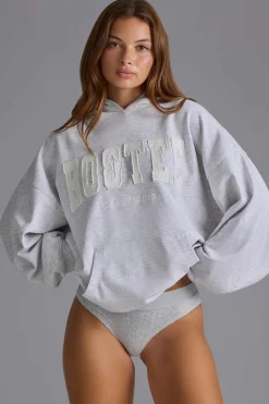 Oh Polly Tracksuits | Sweatshirts^Appliqué Oversized Hoodie in Grey Marl GreyMarl