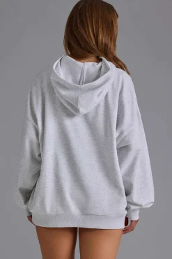 Oh Polly Tracksuits | Sweatshirts^Appliqué Oversized Hoodie in Grey Marl GreyMarl