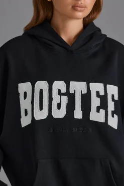 Oh Polly Tracksuits | Sweatshirts^Appliqué Oversized Hoodie in Black