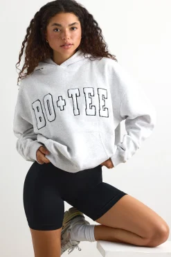 Oh Polly Tracksuits | Sweatshirts^Appliqué Oversized Hoodie in Heather Grey HeatherGrey