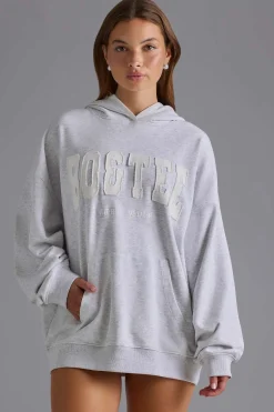 Oh Polly Tracksuits | Sweatshirts^Appliqué Oversized Hoodie in Grey Marl GreyMarl