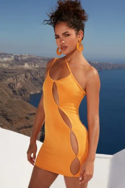 Oh Polly Women'S Clothing Sale - $65 And Under | Women'S Clothing Sale - $40 And Under^Asymmetric Cut Out Mini Dress in Orange