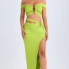 Oh Polly Skirts & Skorts | Co-Ords^Asymmetric Cut-Out Maxi Skirt in Lime Green LimeGreen