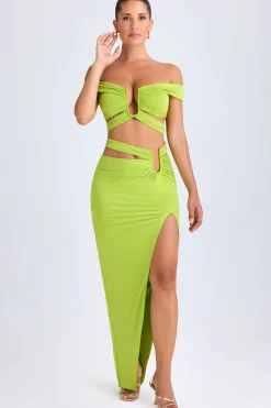 Oh Polly Skirts & Skorts | Co-Ords^Asymmetric Cut-Out Maxi Skirt in Lime Green LimeGreen