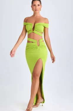 Oh Polly Skirts & Skorts | Co-Ords^Asymmetric Cut-Out Maxi Skirt in Lime Green LimeGreen