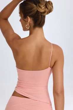 Oh Polly Co-Ords | Tops^Asymmetric Cut-Out Top in Apricot Pink ApricotPink