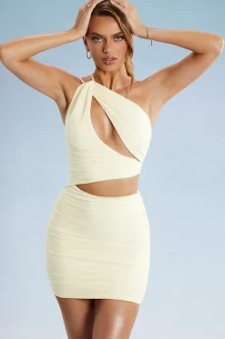 Oh Polly Women'S Clothing Sale - $65 And Under | Women'S Clothing Sale - $40 And Under^Asymmetric Draped Cut Out Mini Dress in Ivory