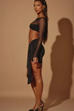 Oh Polly Women'S Clothing Sale - $65 And Under | Women'S Clothing Sale - $40 And Under^Asymmetric Draped Mini Skirt in Black