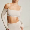 Oh Polly Women'S Clothing Sale - $65 And Under | Women'S Clothing Sale - $40 And Under^Asymmetric Long Sleeve Crop Top in Beige
