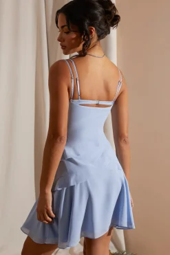 Oh Polly Women'S Clothing Sale - $65 And Under | Women'S Clothing Sale - $40 And Under^Asymmetric Multi Strap Ruffle Detail Mini Dress in Blue