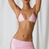 Oh Polly Cover-Ups^Asymmetric Ruched Micro Mini Skirt in Soft Pink SoftPink