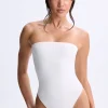 Oh Polly Elevated Essentials^Bandeau Bodysuit in White