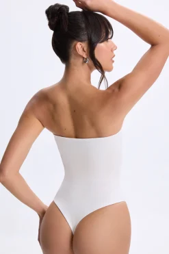 Oh Polly Elevated Essentials^Bandeau Bodysuit in White