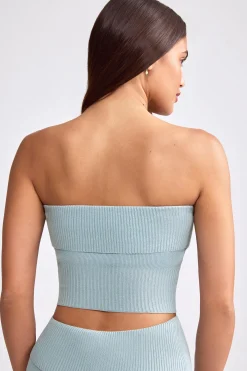 Oh Polly Knitwear | Matching Sets^Bandeau Chunky Knit Crop Top in Dusty Teal DustyTeal