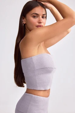 Oh Polly Knitwear | Matching Sets^Bandeau Chunky Knit Crop Top in Dusty Lavender DustyLavender