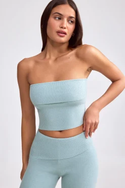 Oh Polly Knitwear | Matching Sets^Bandeau Chunky Knit Crop Top in Dusty Teal DustyTeal