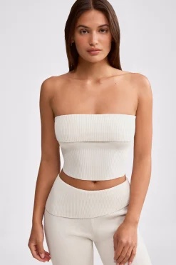 Oh Polly Knitwear | Matching Sets^Bandeau Chunky Knit Crop Top in Cream