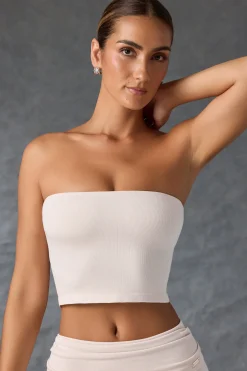 Oh Polly Matching Sets | Tops^Bandeau Crop Top in Washed Cream WashedCream