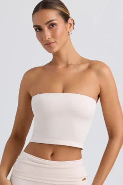 Oh Polly Matching Sets | Tops^Bandeau Crop Top in Washed Cream WashedCream