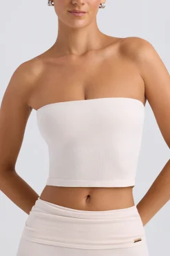 Oh Polly Matching Sets | Tops^Bandeau Crop Top in Washed Cream WashedCream