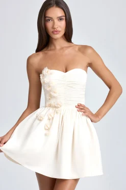 Oh Polly Party Dresses | Bride To Be^Bandeau Floral-Appliqué Corset Mini Dress in Ivory