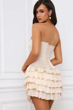 Oh Polly Skirts & Skorts | Party Dresses^Bandeau Ruffled Tiered Corset Mini Dress in Ivory