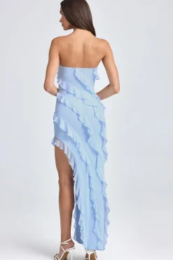 Oh Polly Wedding Guest | Homecoming Dresses^Bandeau Ruffle-Trim Maxi Dress in Powder Blue PowderBlue
