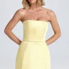 Oh Polly Wedding Guest | Party Dresses^Bandeau Structured Tulip Mini Dress in Lemon Sherbet LemonSherbet