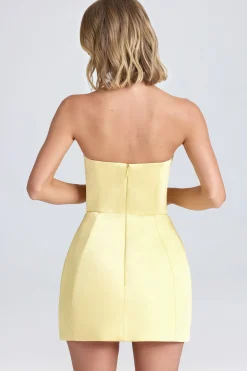 Oh Polly Wedding Guest | Party Dresses^Bandeau Structured Tulip Mini Dress in Lemon Sherbet LemonSherbet