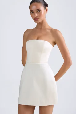 Oh Polly Party Dresses | Bride To Be^Bandeau Structured Tulip Mini Dress in Ivory