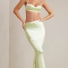Oh Polly Women'S Clothing Sale - $65 And Under | Women'S Clothing Sale - $40 And Under^Bias Cut Satin Maxi Skirt in Lime