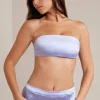 Oh Polly Women'S Clothing Sale - $65 And Under | Women'S Clothing Sale - $40 And Under^Bias Cut Satin Strapless Bandeau Crop Top in Periwinkle