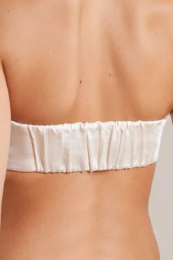 Oh Polly Women'S Clothing Sale - $65 And Under | Women'S Clothing Sale - $40 And Under^Bias Cut Satin Strapless Bandeau Crop Top in Ivory