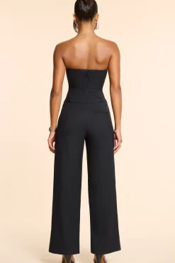 Oh Polly Women'S Clothing Sale - $65 And Under | Fall Outfits^Brushed Twill Bandeau Corset Jumpsuit in Black