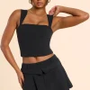 Oh Polly Skirts & Skorts | Co-Ords^Brushed Twill Mid Rise Pleated Micro Mini Skirt in Black