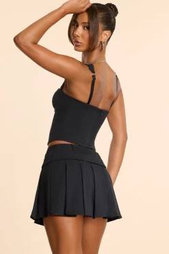 Oh Polly Skirts & Skorts | Co-Ords^Brushed Twill Mid Rise Pleated Micro Mini Skirt in Black