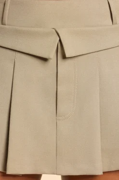 Oh Polly Skirts & Skorts | Co-Ords^Brushed Twill Mid Rise Pleated Micro Mini Skirt in Taupe