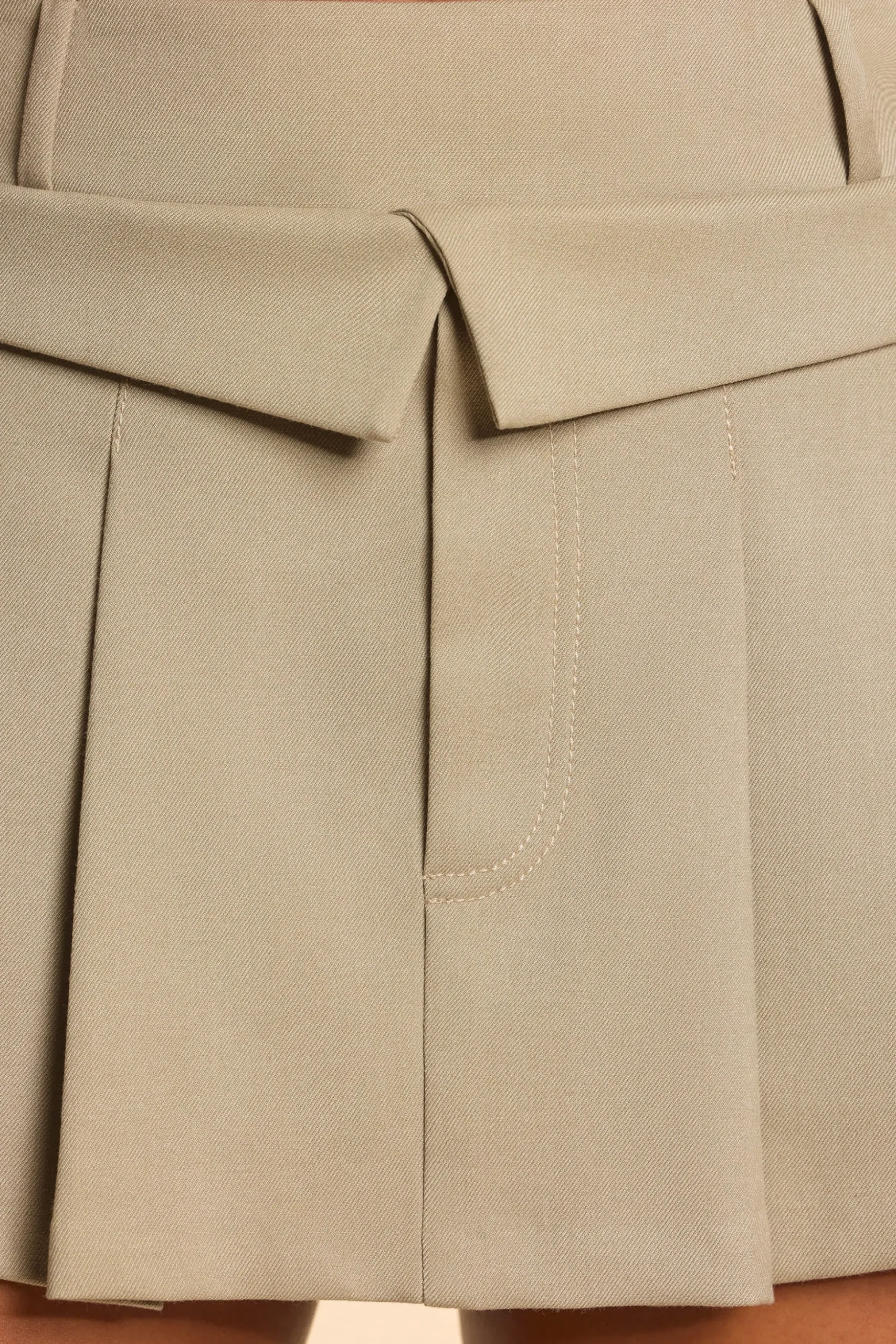 Oh Polly Skirts & Skorts | Co-Ords^Brushed Twill Mid Rise Pleated Micro Mini Skirt in Taupe