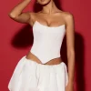 Oh Polly Skirts & Skorts | Bottoms^Bubble Hem Micro Mini Skirt in White