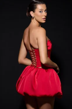 Oh Polly Skirts & Skorts | Bottoms^Bubble Hem Micro Mini Skirt in Fire Red FireRed