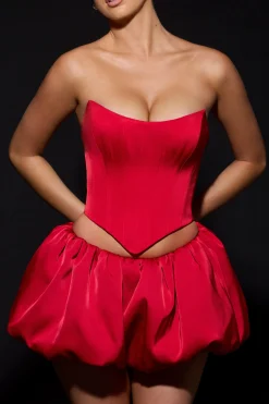 Oh Polly Skirts & Skorts | Bottoms^Bubble Hem Micro Mini Skirt in Fire Red FireRed