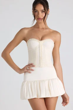 Oh Polly Skirts & Skorts | Co-Ords^Bubble Hem Mid-Rise Micro Mini Skirt in Ivory