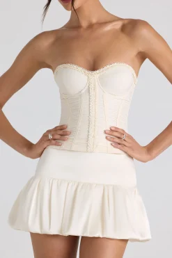 Oh Polly Skirts & Skorts | Co-Ords^Bubble Hem Mid-Rise Micro Mini Skirt in Ivory
