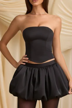 Oh Polly Skirts & Skorts | Bottoms^Bubble Hem Mid-Rise Mini Skirt in Black