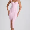 Oh Polly Wedding Guest | Georgette And Chiffon^Button-Detail Midaxi Dress in Soft Pink SoftPink